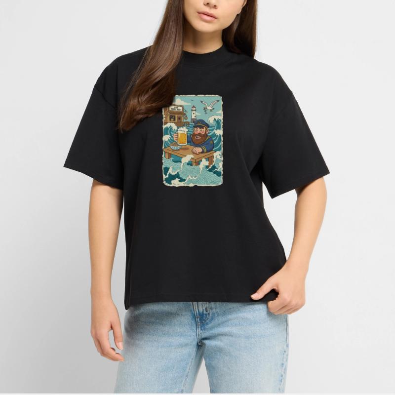 Last North Sea pub Stanley/Stella Oversized Unisex Organic T-shirt Blaster 2.0