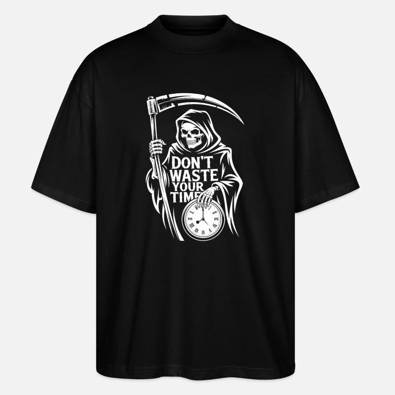 Sensenmann Uhr – Nutze Deine Zeit - Stanley/Stella Oversized Unisex Bio T-Shirt Blaster 2.0 - Schwarz