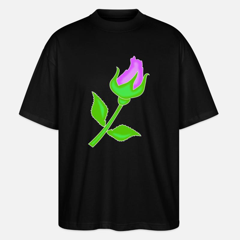 Rose dans une teinte violette - T-shirt bio Blaster 2.0 coupe oversize Stanley/Stella Unisexe - noir