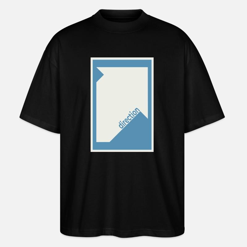 Direction Poster Blue – Modern Minimal - Stanley/Stella Oversized Unisex Organic T-shirt Blaster 2.0 - black