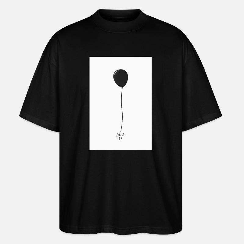 Let It Go Balloon Minimal Poster - Stanley/Stella Oversized Unisex Organic T-shirt Blaster 2.0 - black