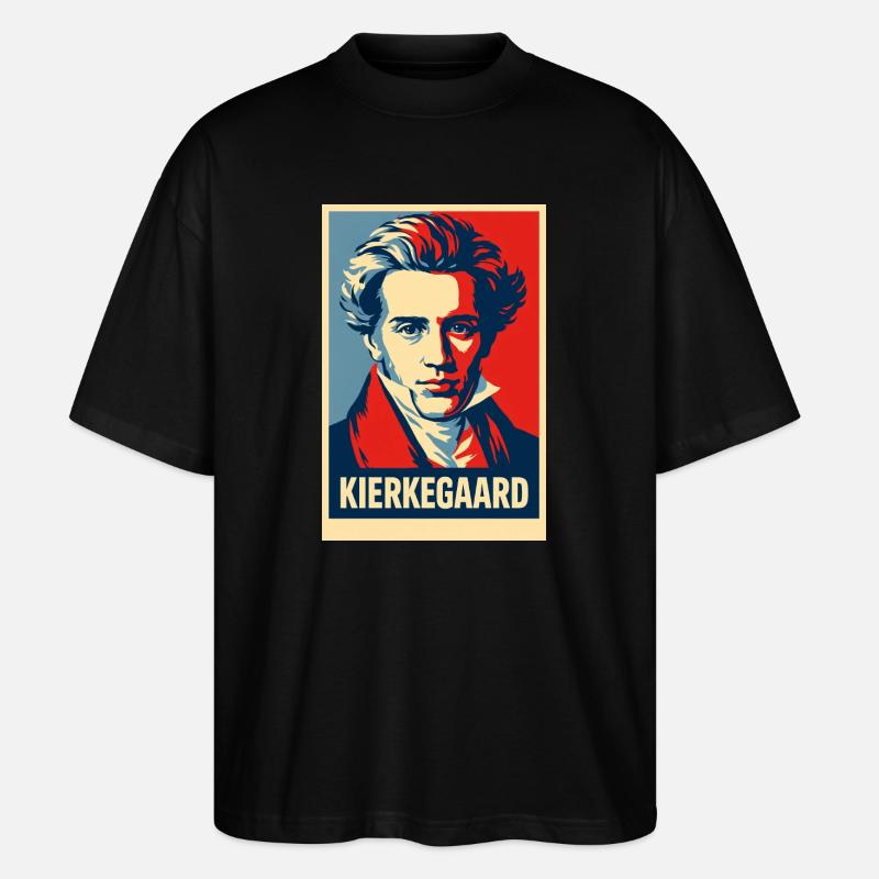 Kierkegaard Pop Art Portrait - T-shirt bio Blaster 2.0 coupe oversize Stanley/Stella Unisexe - noir