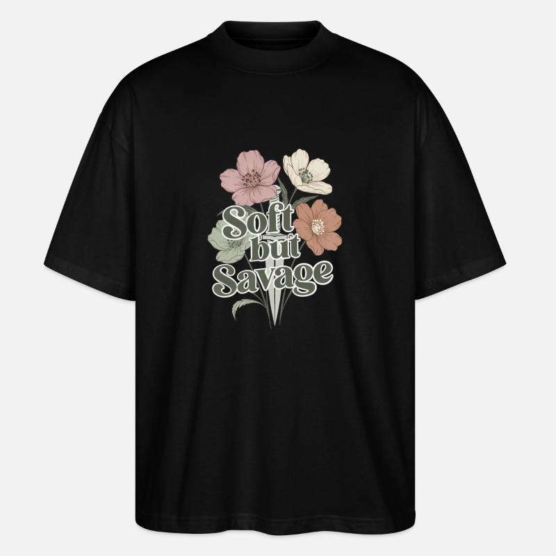 Soft but Savage - Stanley/Stella Oversized Unisex Bio T-Shirt Blaster 2.0 - Schwarz