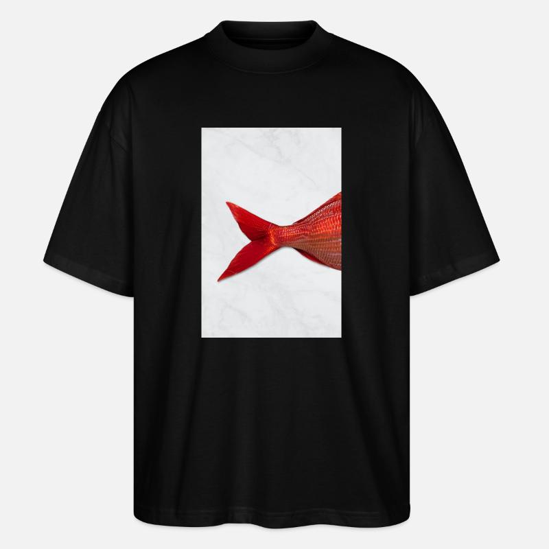 Red Fish Minimal Art Design - T-shirt bio Blaster 2.0 coupe oversize Stanley/Stella Unisexe - noir
