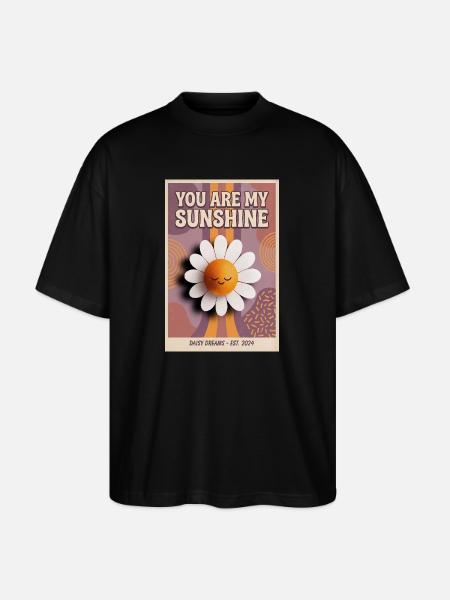 Du er min solskinn Daisy Pop Art - Stanley/Stella Blaster 2.0 Økologisk Oversized Unisex T-skjorte - svart