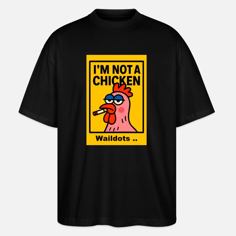 Poule rebelle avec une cigarette - T-shirt bio Blaster 2.0 coupe oversize Stanley/Stella Unisexe - noir