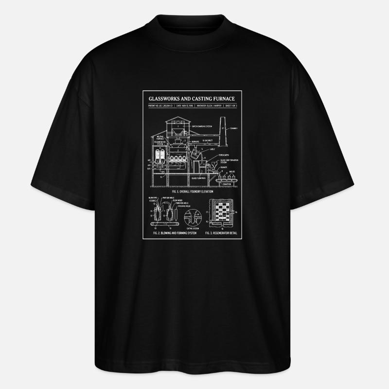 Glaswerk-Bauplan - Stanley/Stella Oversized Unisex Bio T-Shirt Blaster 2.0 - Schwarz