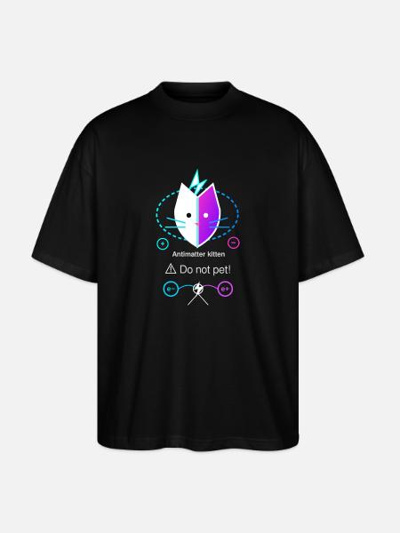 Antimatter Kitten - Stanley/Stella Oversized Unisex Organic T-shirt Blaster 2.0 - black