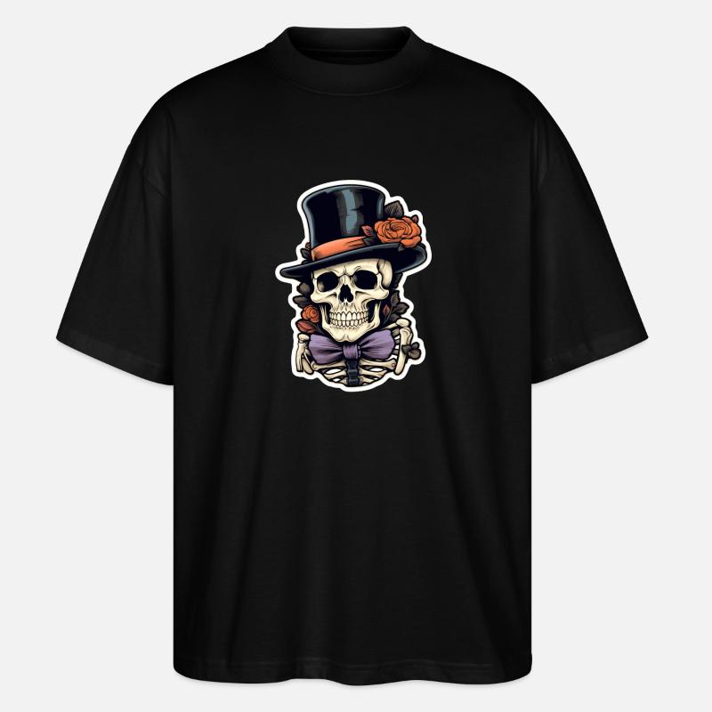 Totenschädel Halloween - Stanley/Stella Oversized Unisex Bio T-Shirt Blaster 2.0 - Schwarz