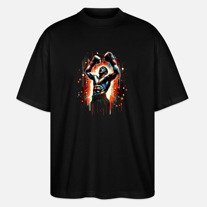 Boxer Siegespose Siegerpose Boxen Geschenk - Stanley/Stella Oversized Unisex Bio T-Shirt Blaster 2.0 - Schwarz