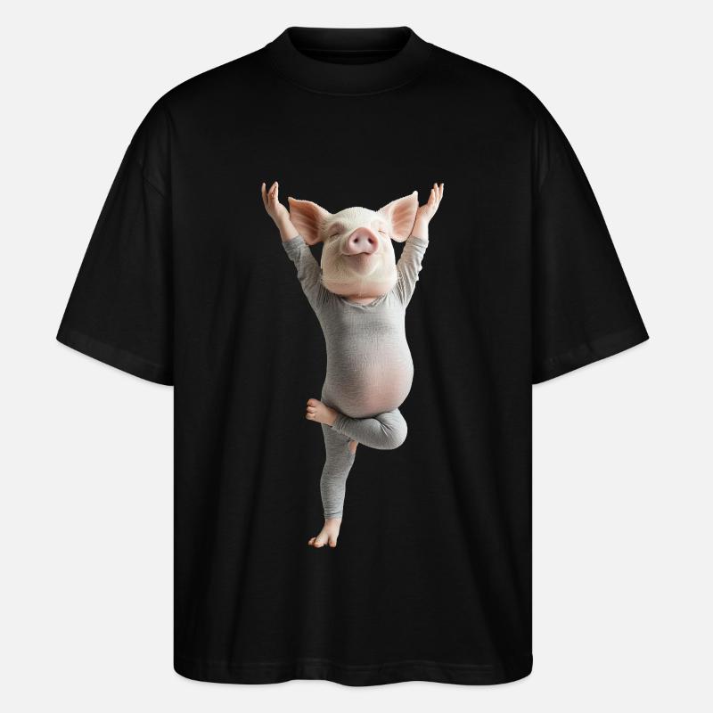 Schwein - Stanley/Stella Oversized Unisex Bio T-Shirt Blaster 2.0 - Schwarz
