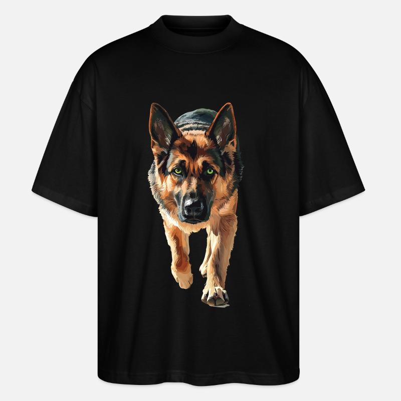 Deutscher Schäferhund - Stanley/Stella Oversized Unisex Bio T-Shirt Blaster 2.0 - Schwarz