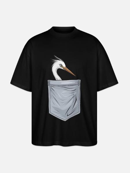 Reiher Vogel - Stanley/Stella Oversized Unisex Bio T-Shirt Blaster 2.0 - Schwarz