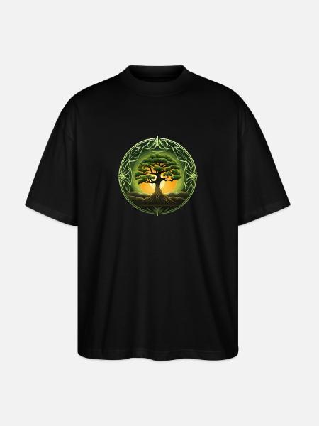 Albero della Vita Albero della Vita Spirituale, Yggdrasil - Maglietta articolo ecologico Unisex vestibilità oversize Stanley/Stella Blaster 2.0 - nero