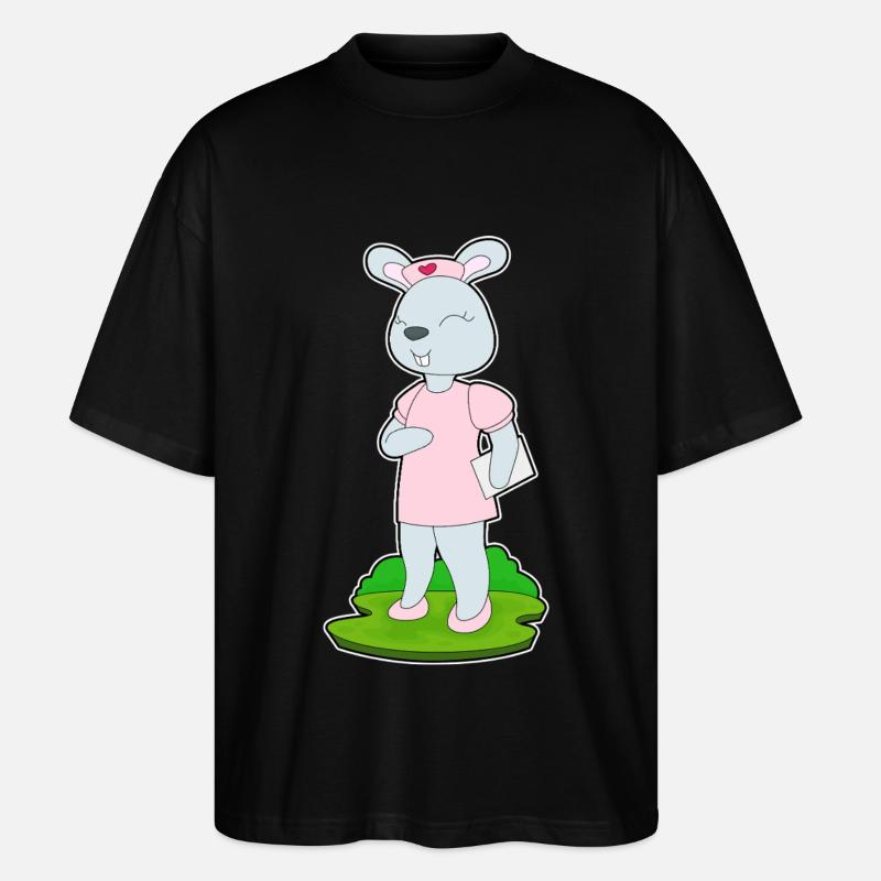 Infirmière lapin - T-shirt bio Blaster 2.0 coupe oversize Stanley/Stella Unisexe - noir