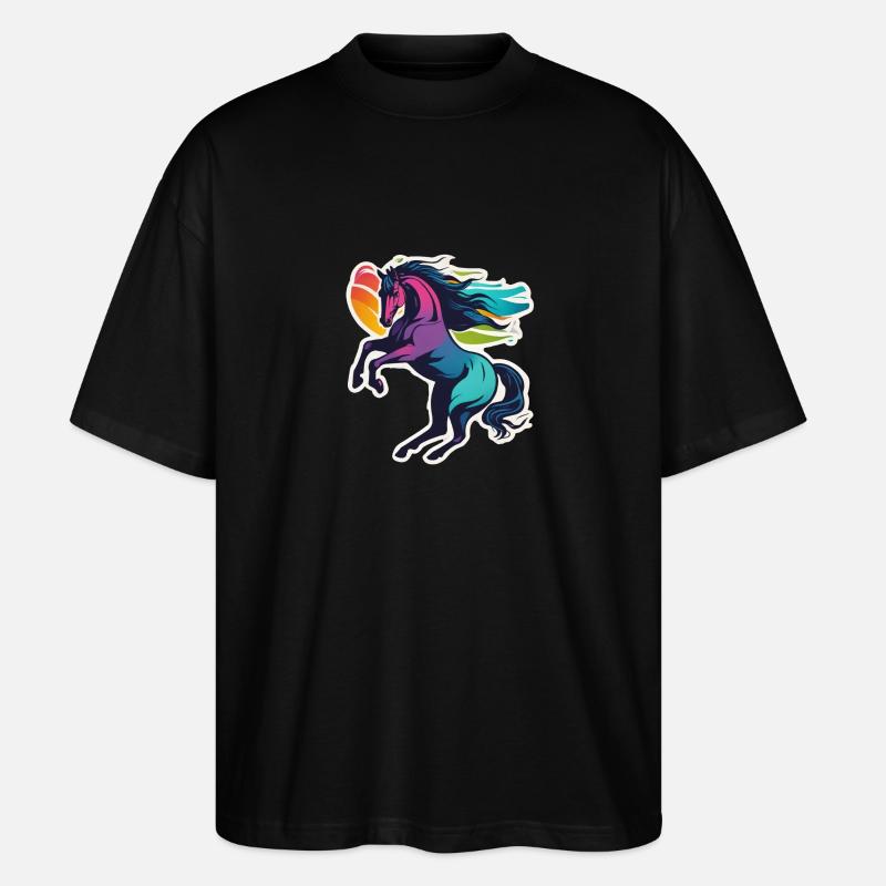 Pferd - Stanley/Stella Oversized Unisex Bio T-Shirt Blaster 2.0 - Schwarz