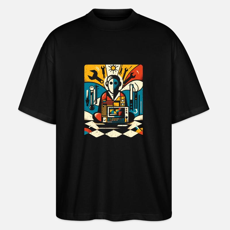Cooles Techniker Kunst Geschenk - Stanley/Stella Oversized Unisex Bio T-Shirt Blaster 2.0 - Schwarz