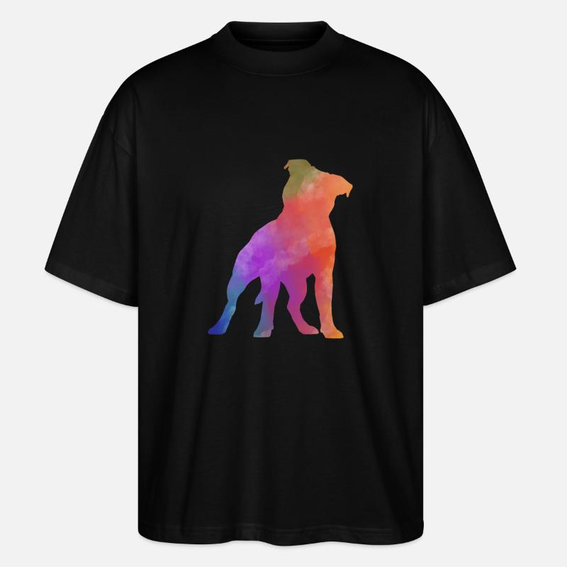 PITBULL AMSTAF farbig - Stanley/Stella Oversized Unisex Bio T-Shirt Blaster 2.0 - Schwarz