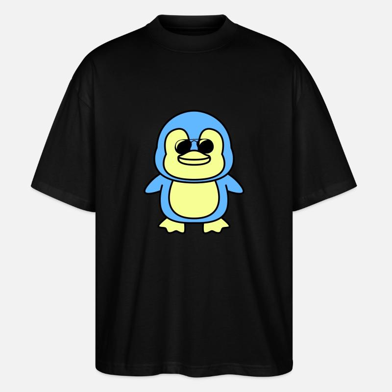 pinguin comic cool - Stanley/Stella Oversized Unisex Bio T-Shirt Blaster 2.0 - Schwarz