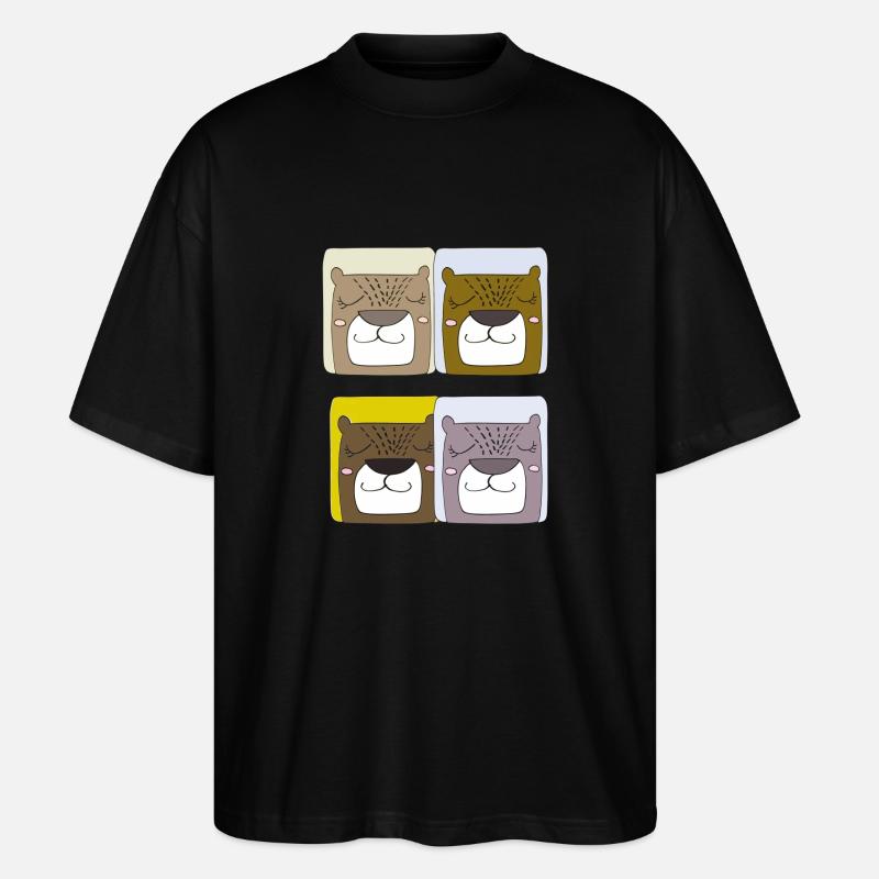 bären 4fach - Stanley/Stella Oversized Unisex Bio T-Shirt Blaster 2.0 - Schwarz