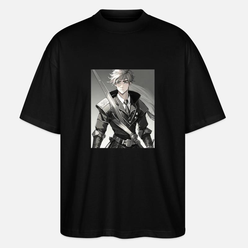 Anime Held Ben - Stanley/Stella Oversized Unisex Bio T-Shirt Blaster 2.0 - Schwarz