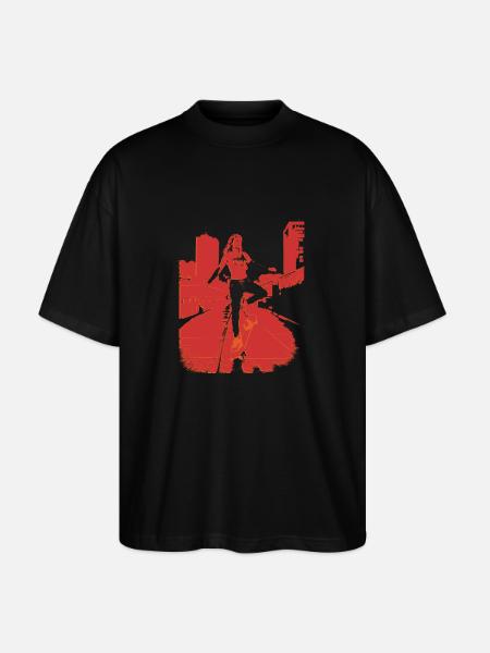 skate.point_flying.red_point.city - Stanley/Stella Oversized Unisex Organic T-shirt Blaster 2.0 - black