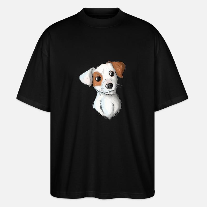 Jack Russell Pattern 7 - Stanley/Stella Oversized Unisex Bio T-Shirt Blaster 2.0 - Schwarz
