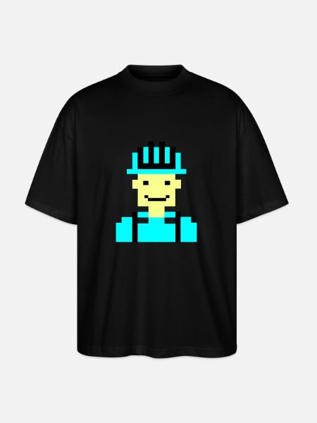 Construction Worker Pixel 01 - Stanley/Stella Oversized Unisex Organic T-shirt Blaster 2.0 - black