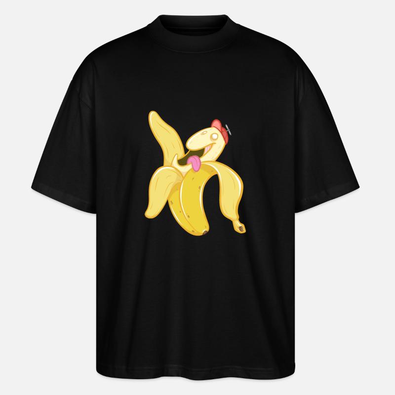 Happy Banana - Stanley/Stella Oversized Unisex Bio T-Shirt Blaster 2.0 - Schwarz