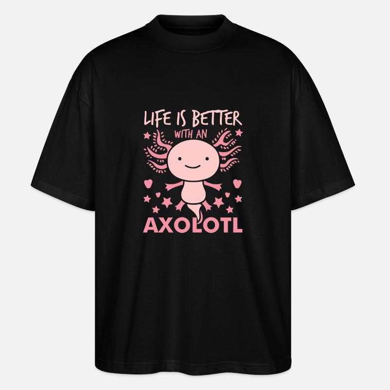 Axolotl - Stanley/Stella Oversized Unisex Bio T-Shirt Blaster 2.0 - Schwarz