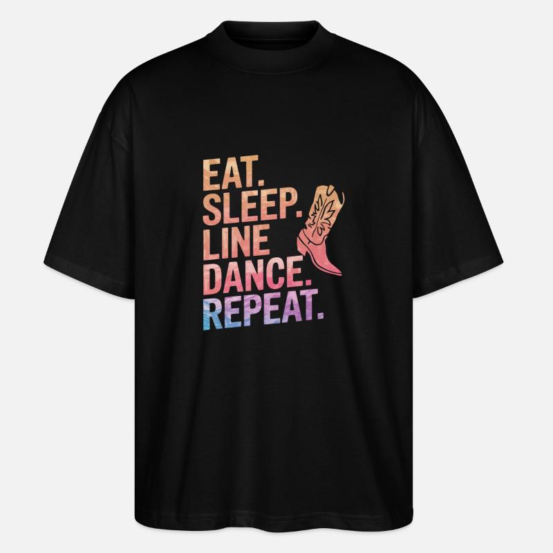 Line Dancing Tanzen Tänzer - Stanley/Stella Oversized Unisex Bio T-Shirt Blaster 2.0 - Schwarz