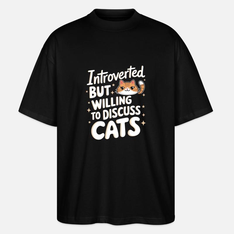 Introvert, antisocial, introvert - Stanley/Stella Oversized Unisex Organic T-shirt Blaster 2.0 - black