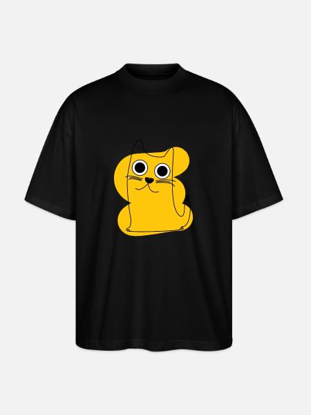 Yellow Cat - Stanley/Stella Oversized Unisex Organic T-shirt Blaster 2.0 - black
