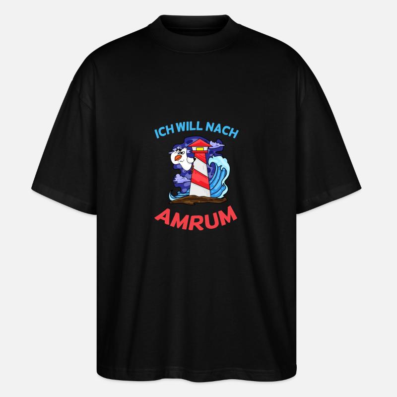 Amrum Nordsee - Stanley/Stella Oversized Unisex Bio T-Shirt Blaster 2.0 - Schwarz