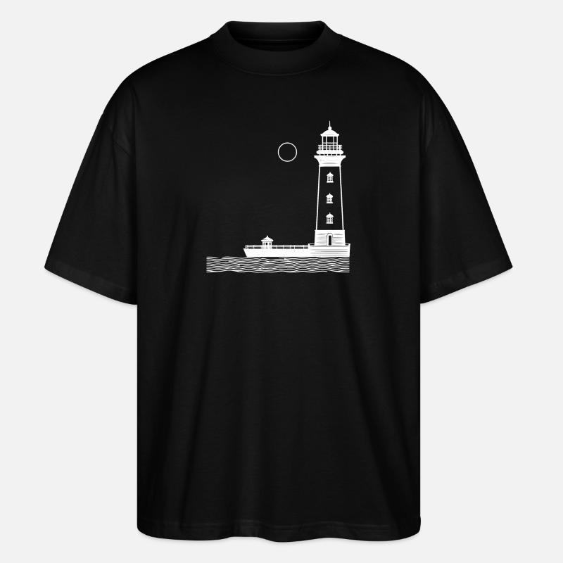 Lighthouse 2 white - Stanley/Stella Oversized Unisex Organic T-shirt Blaster 2.0 - black
