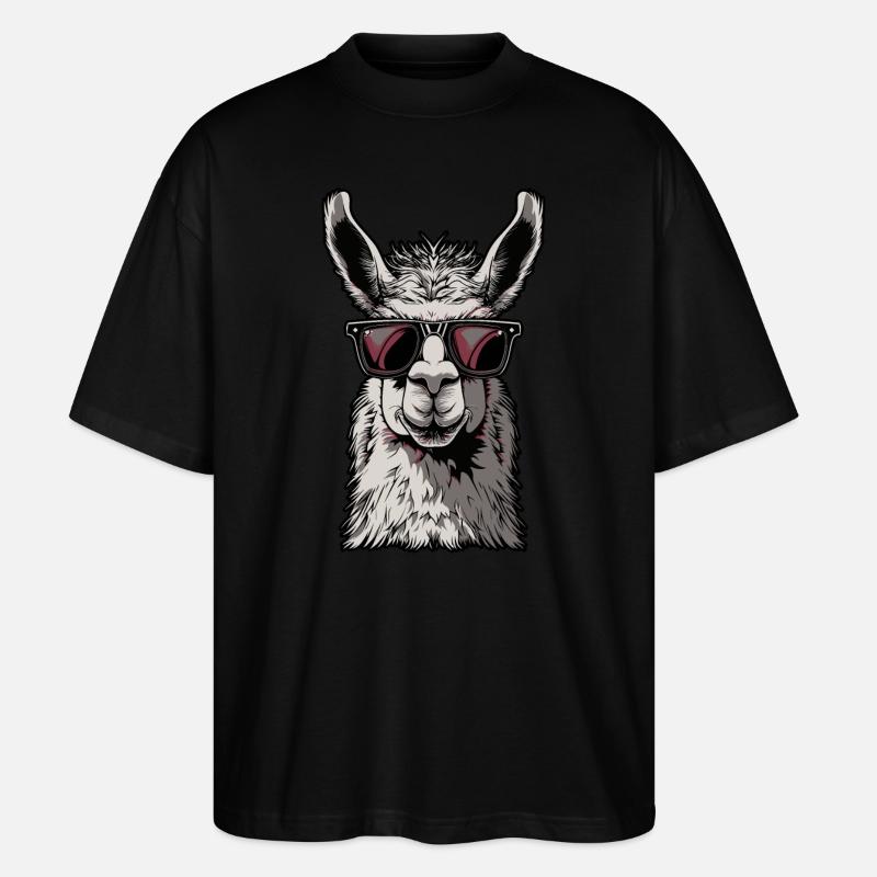 Drôle de lama alpaga - T-shirt bio Blaster 2.0 coupe oversize Stanley/Stella Unisexe - noir