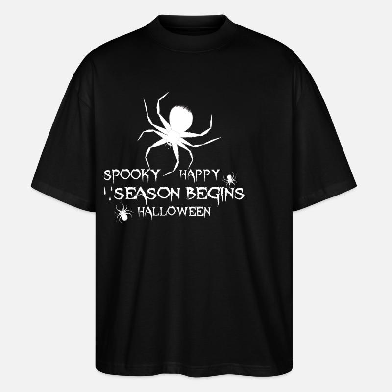 Joyeuses araignées d’Halloween - T-shirt bio Blaster 2.0 coupe oversize Stanley/Stella Unisexe - noir