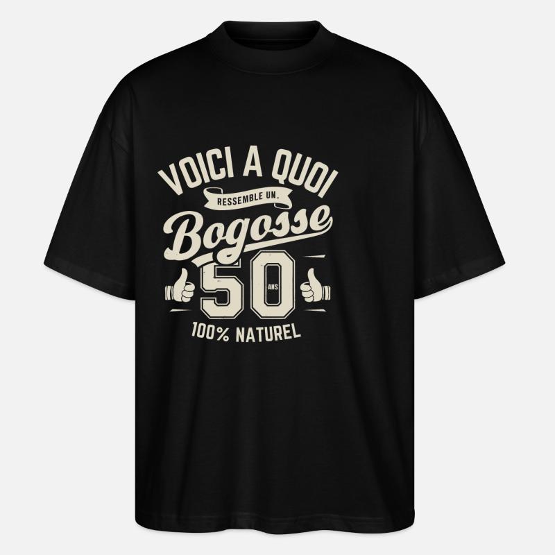 bogosse 50 Ans - T-shirt bio Blaster 2.0 coupe oversize Stanley/Stella Unisexe - noir