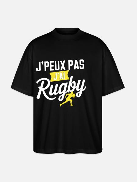 I can't I have rugby - Stanley/Stella Oversized Unisex Organic T-shirt Blaster 2.0 - black