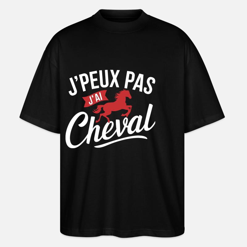 Cavalier Rouge Intense - T-shirt bio Blaster 2.0 coupe oversize Stanley/Stella Unisexe - noir