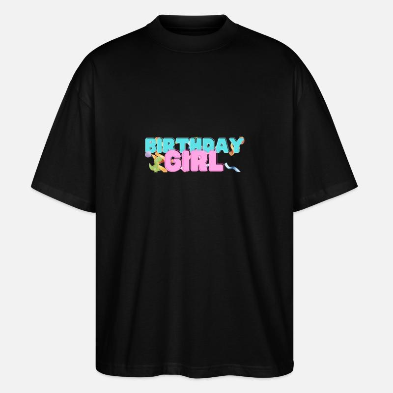 Dinosaur Birthday Boy - Stanley/Stella Oversized Unisex Organic T-shirt Blaster 2.0 - black