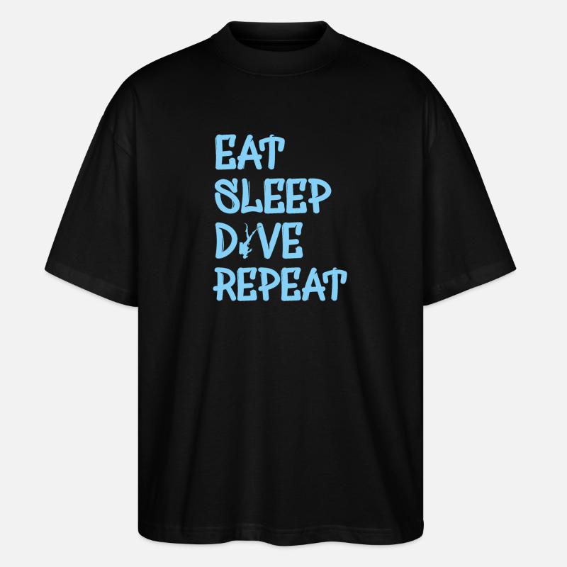 eat sleep dive repeat - Stanley/Stella Oversized Unisex Bio T-Shirt Blaster 2.0 - Schwarz