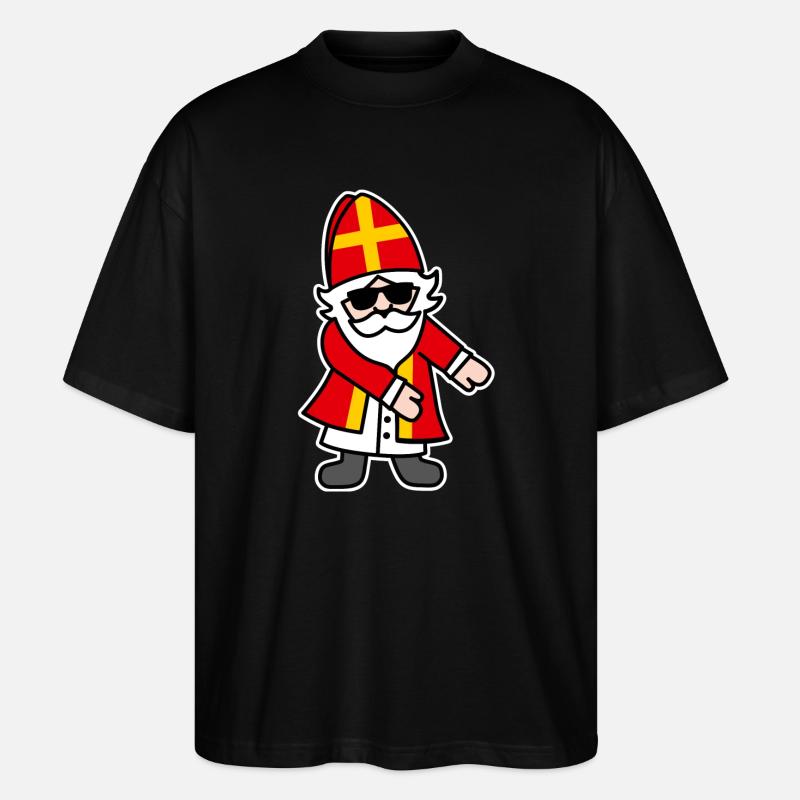 Sinterklaas Saint Nicolais Floss Dance Flossing - Stanley/Stella Oversize Unisex Øko T-shirt Blaster 2.0 - sort