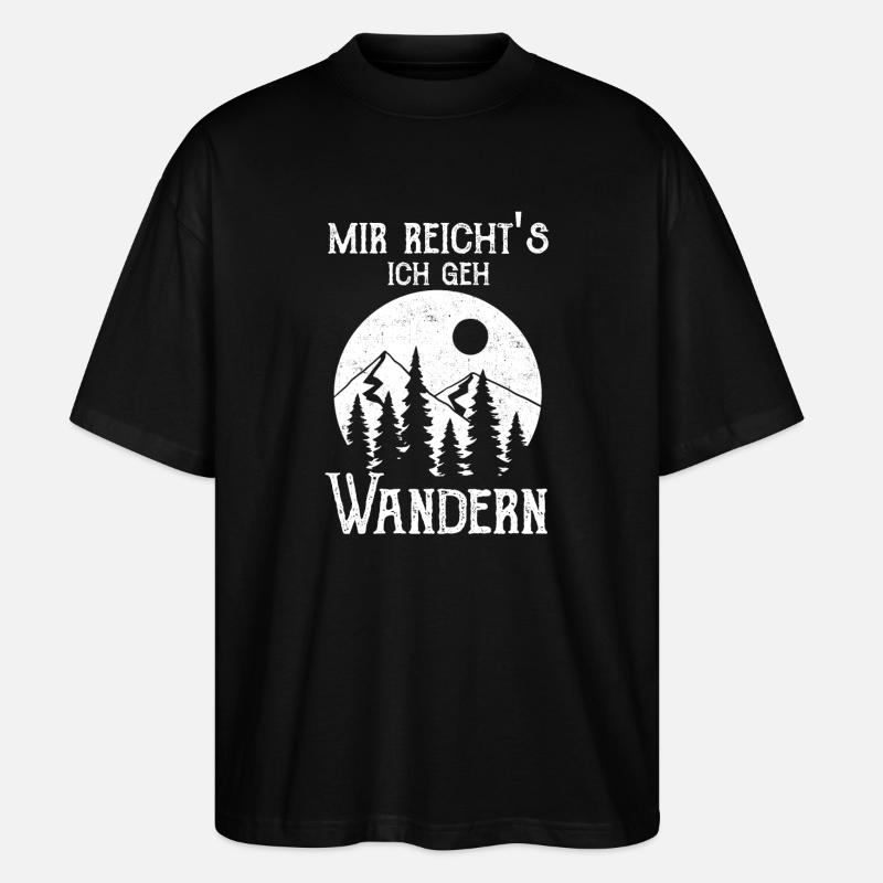 Wandern Wanderer - Stanley/Stella Oversized Unisex Bio T-Shirt Blaster 2.0 - Schwarz