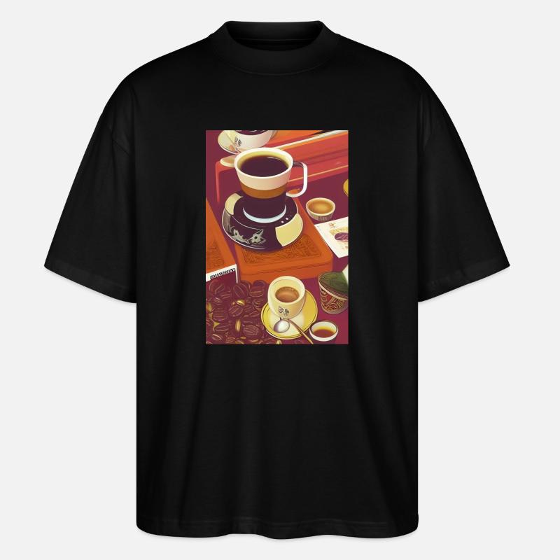 Kaffee, Kaffeebohnen - Stanley/Stella Oversized Unisex Bio T-Shirt Blaster 2.0 - Schwarz