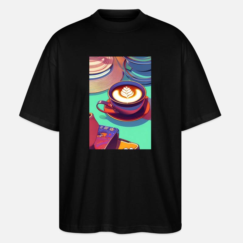 Kaffee, Kaffeebohnen - Stanley/Stella Oversized Unisex Bio T-Shirt Blaster 2.0 - Schwarz
