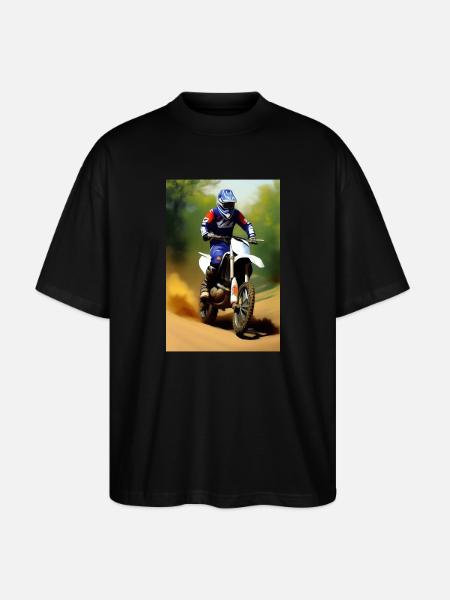 Motocross Riding - Stanley/Stella Oversized Unisex Organic T-shirt Blaster 2.0 - black