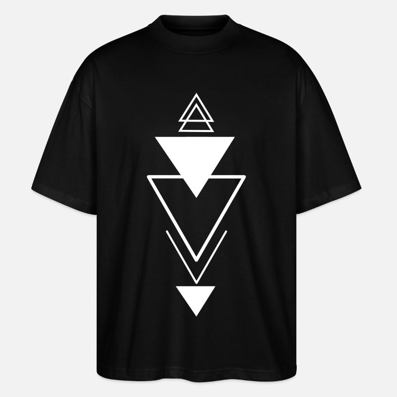 Triangular symbol (white) - Stanley/Stella Oversized Unisex Organic T-shirt Blaster 2.0 - black