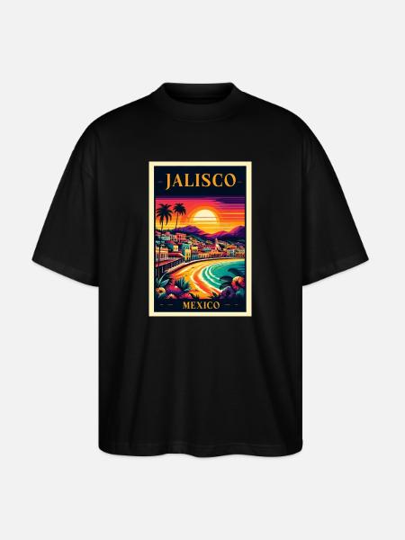 Jalisco Mexico sunset design - Stanley/Stella Oversized Unisex Organic T-shirt Blaster 2.0 - black