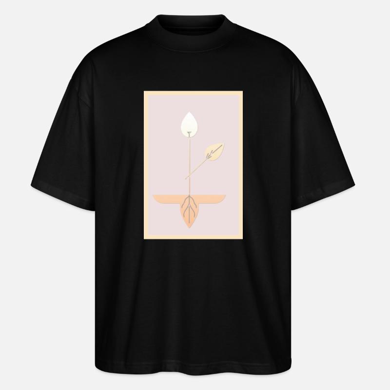 Minimalistische botanische Kunst - Stanley/Stella Oversized Unisex Bio T-Shirt Blaster 2.0 - Schwarz